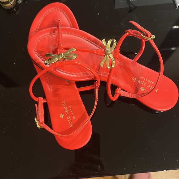 Kate Spade Tracie Bow Sandals Red Size 8 - Picture 2 of 5